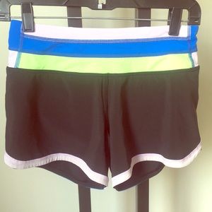 Colorful lulu lemon running shorts
